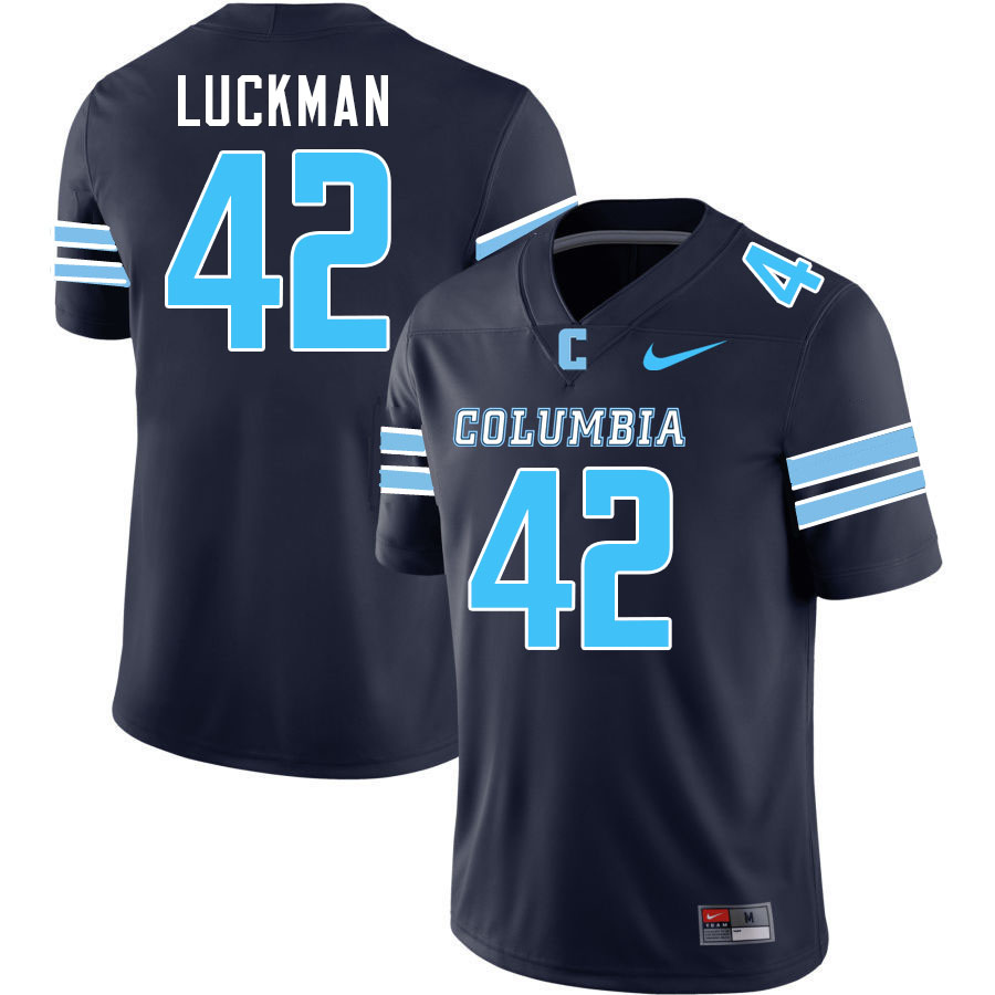Columbia Lions #42 Sid Luckman College Football Jerseys,Uniforms Stitched-Navy